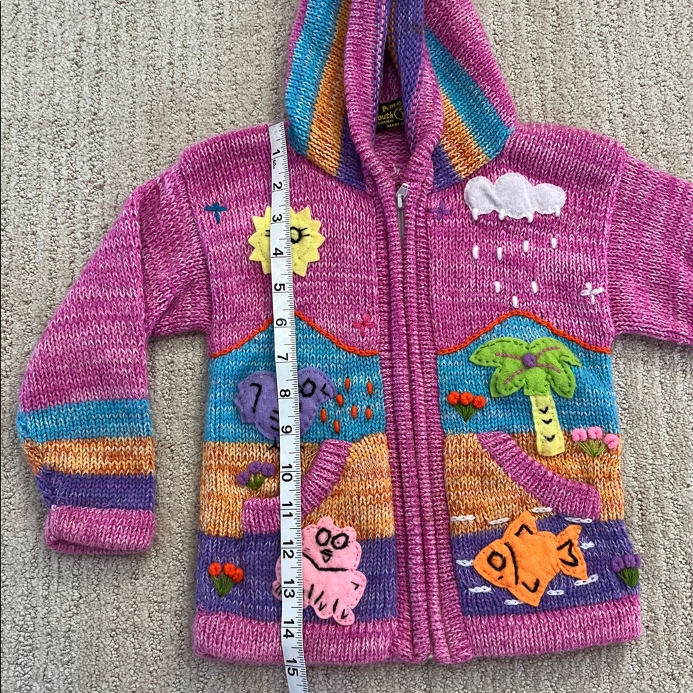 American South Side Appliquéd Embroidered Hooded Zip Sweater Girls EUC - Picture 8 of 9